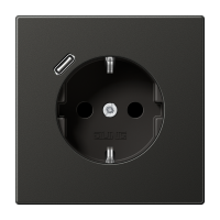 Lizdas p/t SCHUKO su USB C 2A/3A antracito spalvos LS - JUNG