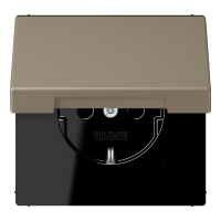 Lizdas p/t SCHUKO su dangteliu 16A 250V ombre naturelle moyenne spalvos LE CORBUSIER - JUNG
