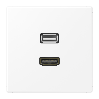 Lizdas p/t HDMI ir USB 2.0 baltos matinės spalvos LS - JUNG