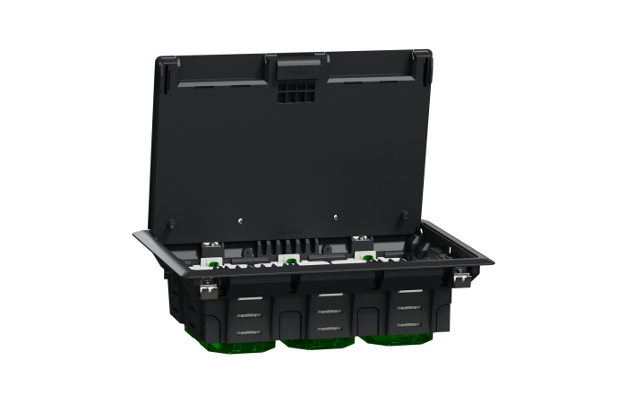 Dėžutė grindinė su dangčiu 6 vietų IP24 plastikinė 70x200x275mm Unica - SCHNEIDER ELECTRIC