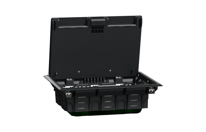 Dėžutė grindinė su dangčiu 8 vietų IP24 plastikinė 70x200x275mm Unica - SCHNEIDER ELECTRIC