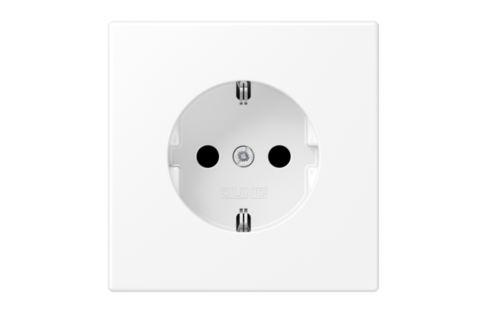 Lizdas p/t SCHUKO su apsauga nuo vaikų baltos matinės spalvos LS - JUNG