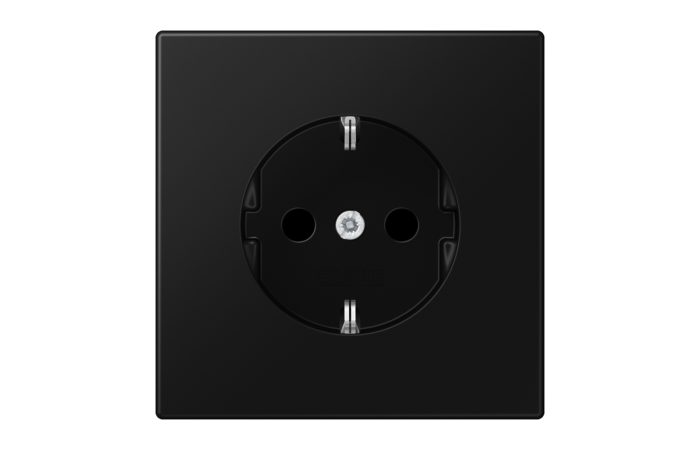 Lizdas p/t SCHUKO su apsauga nuo vaikų juodas matinis LS - JUNG