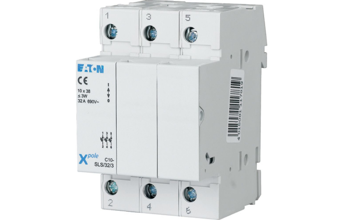 Kirtiklis-saugiklis 3P 32A 10x38 C10-SLS/32/3 - EATON