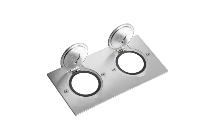 Rėmelis grindinis dvigubas lizdui 45x45 IP44 nerūdijančio plieno spalvos - LEGRAND