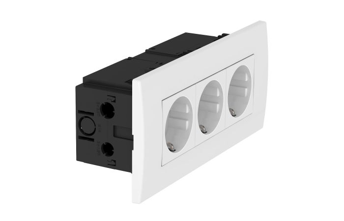 Lizdas trigubas kanalui Rapid 45 baltas SDE-RVV D0RVV3 - OBO BETTERMANN