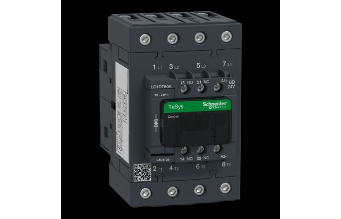 TeSys D3 kontaktorius 4P AC1 60A, valdymas 24V DC, LC1DT60ABD, , CONTACTORS & MOTOR PROTECTION STANDARD OFFER < 150, TESYS CONTACTORS - SCHNEIDER ELECTRIC (pavadinimas tikslinamas)