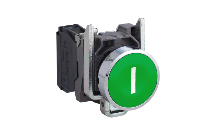 Mygtukas 1no be fiksacijos 22mm žalias "I" IP66 XB4 Harmony - SCHNEIDER ELECTRIC