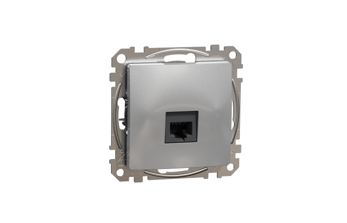 Lizdas p/t kompiuterinis IP20 1x8 be rėmelio aliuminio spalvos RJ45 Kat.6 UTP SEDNA DESIGN - SCHNEIDER ELECTRIC