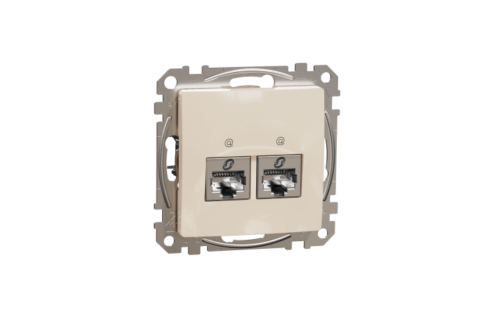 Lizdas p/t kompiuterinis IP20 2x8 be rėmelio dramblio kaulo spalvos RJ45 Kat.6 STP SEDNA DESIGN - SCHNEIDER ELECTRIC