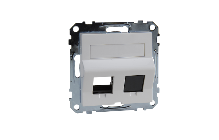 Dangtelis dvigubam RJ45 lizdui su markiravimo vieta baltas RAL9016 System M - SCHNEIDER ELECTRIC