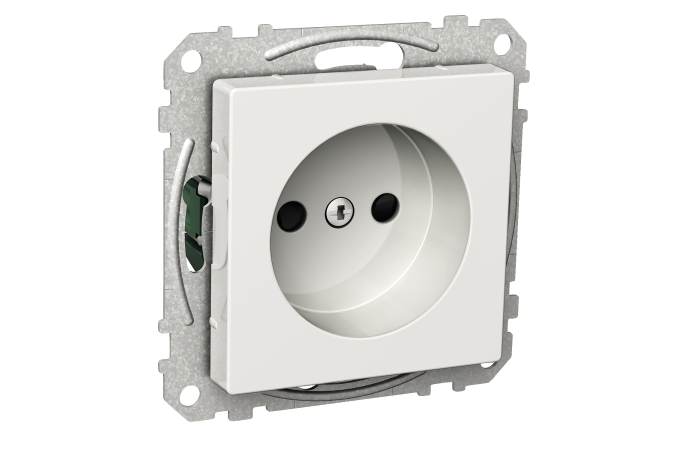Lizdas p/t IP20 be rėmelio su apsauga nuo vaikų užspaudžiami kontaktai baltas 16A 250V Exxact - SCHNEIDER ELECTRIC
