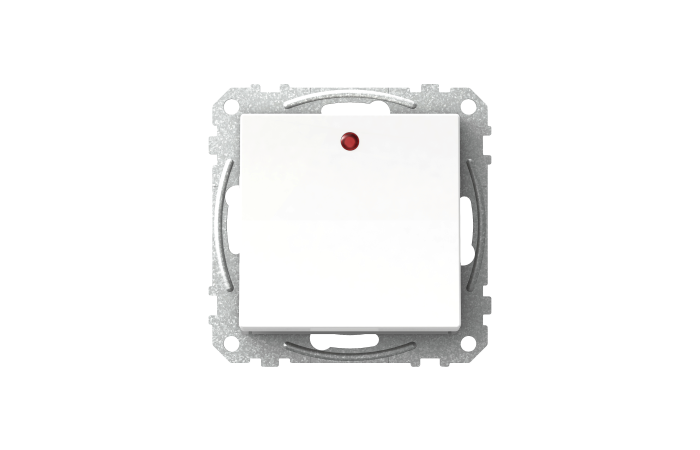 Perjungiklis mygtukas p/t viengubas IP20 be rėmelio su pašvietimu užspaudžiami kontaktai baltas 16A 250V Exxact - SCHNEIDER ELECTRIC
