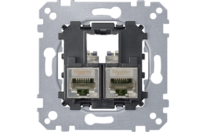Lizdas kompiuterinis p/t dvigubas be rėmelio 2xRJ45 Kat.6 STP System M - SCHNEIDER ELECTRIC