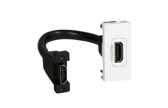 Lizdas HDMI kanalui 1 modulio baltos spalvos Mosaic - LEGRAND