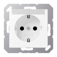 Lizdas p/t SCHUKO su apsauga nuo vaikų ir markiravimo vieta baltos matinės spalvos A - JUNG