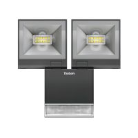 Prožektorius LED 20W IP55 3000K 1680lm juodas su judesio jutikliu THELEDA S20WBK - THEBEN