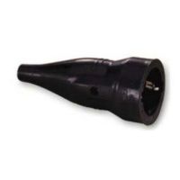Lizdas a/k guminis su įžeminimu 16A 250V 3x1.5mm2 juodas PGKU - PROTEC