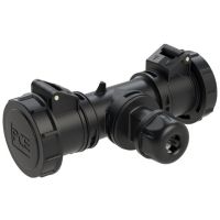 Šakotuvas a/k su lizdas CEE 3P 16A 230V 6h IP67 T formos juodas - PCE