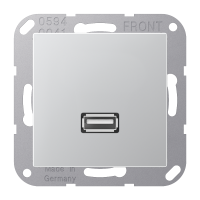 Lizdas p/t USB 2.0 aliuminio spalvos A - JUNG