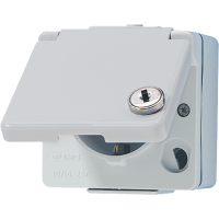 Lizdas v/t IP44 su užraktu pilkas 16A 250V - JUNG