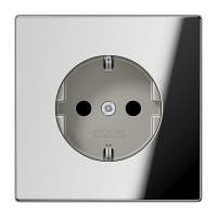 Lizdas p/t SCHUKO su apsauga nuo vaikų chromo spalvos 16A 250V LS - JUNG