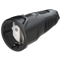 Lizdas SCHUKO a/k guminis 16A 230V juodas IP20 TAURUS2 - PCE
