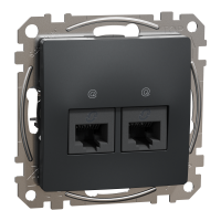 Lizdas p/t kompiuterinis IP20 2x8 be rėmelio antracito spalvos RJ45 Kat.6 UTP SEDNA DESIGN - SCHNEIDER ELECTRIC