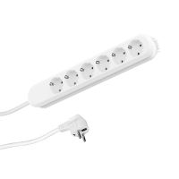 Ilgiklis 5m 6 lizdų su įžeminimu baltas H05VV-F 3x1.5 SMART - BACHMANN