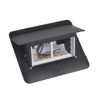 Dėžutė su dangčiu grindims 2 vietų (4 modulių ) juoda - LEGRAND