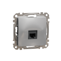 Lizdas p/t kompiuterinis IP20 1x8 be rėmelio aliuminio spalvos RJ45 Kat.6 UTP SEDNA DESIGN - SCHNEIDER ELECTRIC
