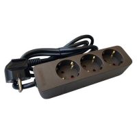 Ilgiklis 1.4m 3 lizdų H05VV-F 3x1.5mm2 IP20 rudas PTSD 3b - PROTEC