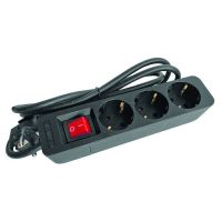 Ilgiklis 1.4m 3 lizdų H05VV-F 3x1.5mm2 su jungikliu IP20 juodas PTSDS 3s - PROTEC