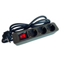 Ilgiklis 1.4m 3 lizdų H05VV-F 3x1.5mm2 su jungikliu IP20 rudas PTSDS 3b - PROTEC