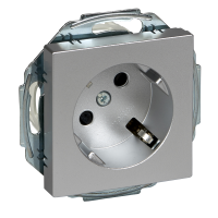 Lizdas p/t SCHUKO IP20 be rėmelio su apsauga nuo vaikų 45 laipsnių užspaudžiami kontaktai aliuminio spalvos 16A 250V System M - SCHNEIDER ELECTRIC