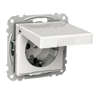 Lizdas p/t SCHUKO su dangteliu IP20 be rėmelio su apsauga nuo vaikų varžtiniai kontaktai baltas 16A 250V Exxact - SCHNEIDER ELECTRIC