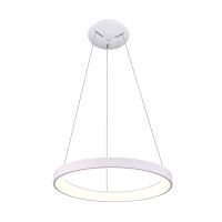 Šviestuvas pakabinamas LED 30W 3000K/4000K 2100lm/2200lm D-380mm H-35mm dimeriuojamas baltas su 1.8m pakabinimo laidu su trosu MEROPE - DEKO LIGHT