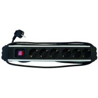 Ilgiklis 2m 3 lizdų su įžeminimu alium/juodas PSDLA-315 - PROTEC