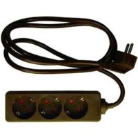 Ilgiklis 1.4m 3 lizdų su įžeminimu rudas PTSD315-15 BR/KS - PROTEC