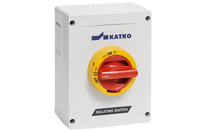 Jungiklis saugumo 3P 80A 30kW (AC23) IP65 raudona rankena KEM380U Y/R ABS - KATKO