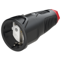 Lizdas SCHUKO a/k guminis 16A 230V juodas/raudonas IP20 TAURUS2 - PCE