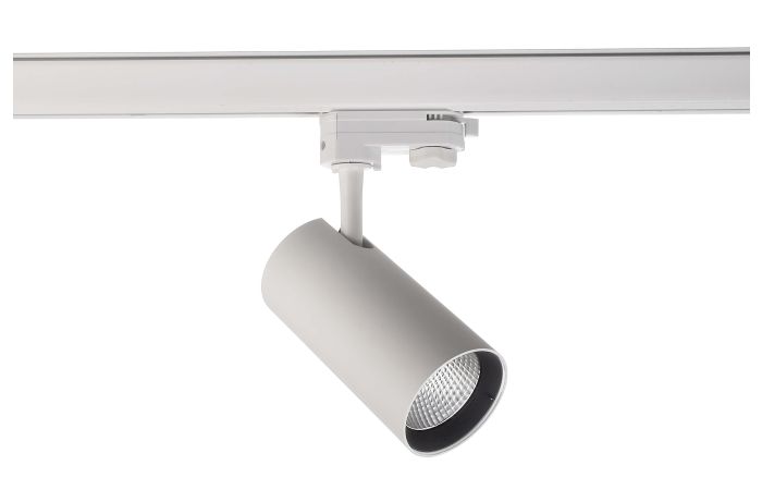 Prožektorius LED 10W 4000K 1030lm į 3F bėgelį D-70mm H-140mm baltos spalvos HORUS - DEKO LIGHT