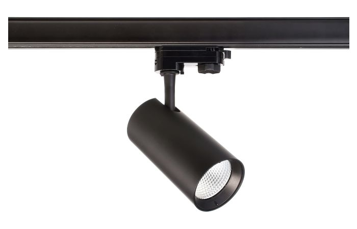 Prožektorius LED 10W 3000K 915lm į 3F bėgelį D-70mm H-140mm juodos spalvos HORUS - DEKO LIGHT