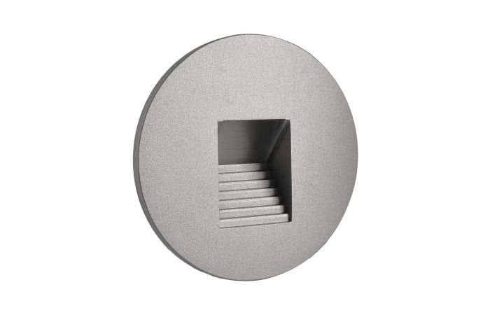 Dangtelis šviestuvui D-78mm į sieną aliuminio spalvos su laiptuota skyle ALWAID 2 - DEKO LIGHT