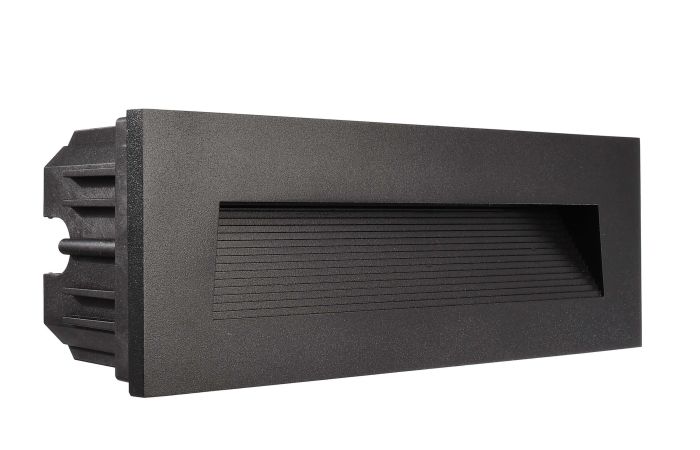 Dangtelis šviestuvui 250x90mm į sieną juodos spalvos su laiptuota skyle LIGHT BASE III OUTDOOR - DEKO LIGHT