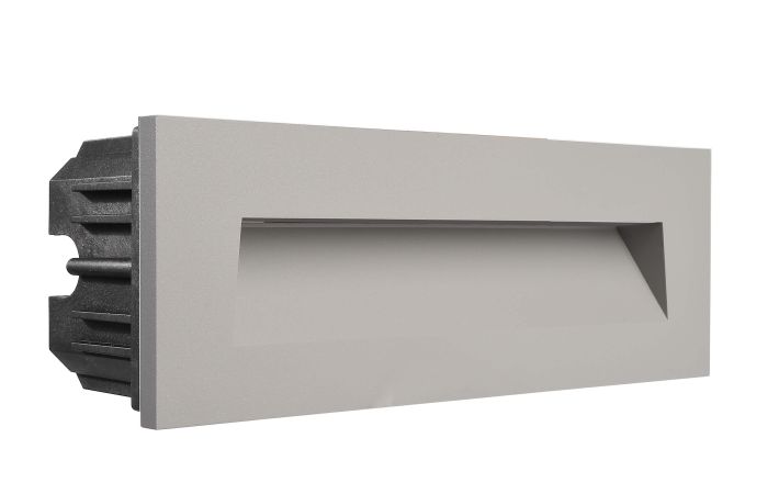 Dangtelis šviestuvui 250x90mm į sieną pilkos spalvos su kampuota skyle LIGHT BASE III OUTDOOR - DEKO LIGHT