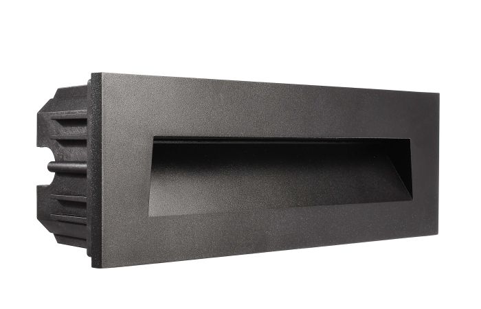 Dangtelis šviestuvui 250x90mm į sieną juodos spalvos su kampuota skyle LIGHT BASE III OUTDOOR - DEKO LIGHT