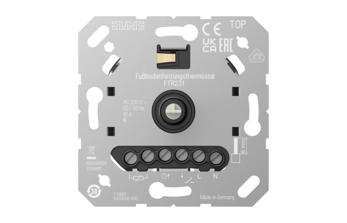 Reguliatorius temperatūros p/t grindų su jutikliu 2300W 10A 230V - JUNG