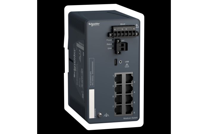 Modicon Managed Switch X, MCSESM083F23F0, PROCES.AUTOMAT.CONTROL, NETWORKS_FIELDBUS, ETHERNET INFRASTRUCTUR - SCHNEIDER ELECTRIC (pavadinimas tikslinamas)