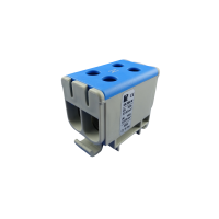 Gnybtas 50mm2 Cu/Al mėlynas 4 prijungimai UK 50/2 N - POLLMANN